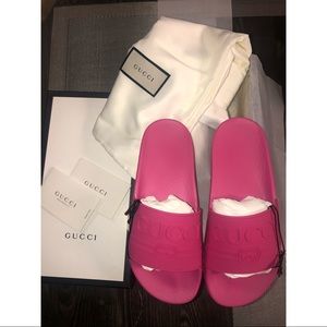 GUCCI-PURSUIT SLIDE SANDAL PINK